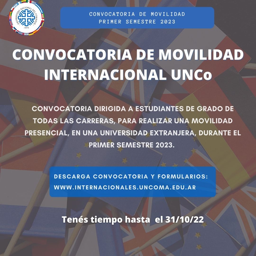 CONVOCATORIA DE MOVILIDAD INTERNACIONAL UNCo